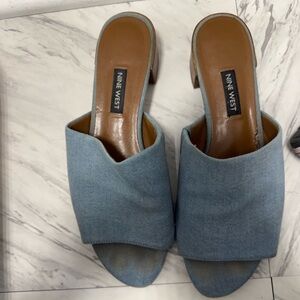 Nine West Women's Denim Blue Mules